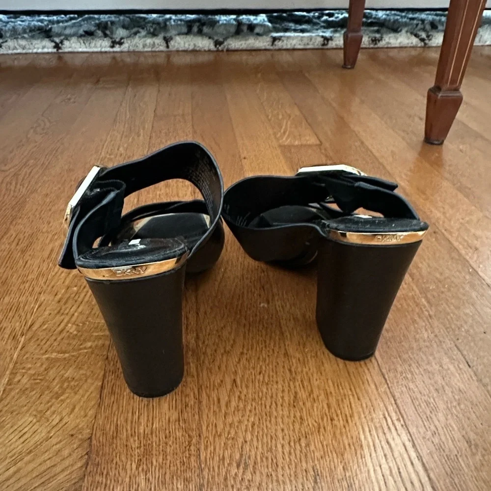 DKNY Black Heels with Silver Accent - Picture 3 of 6